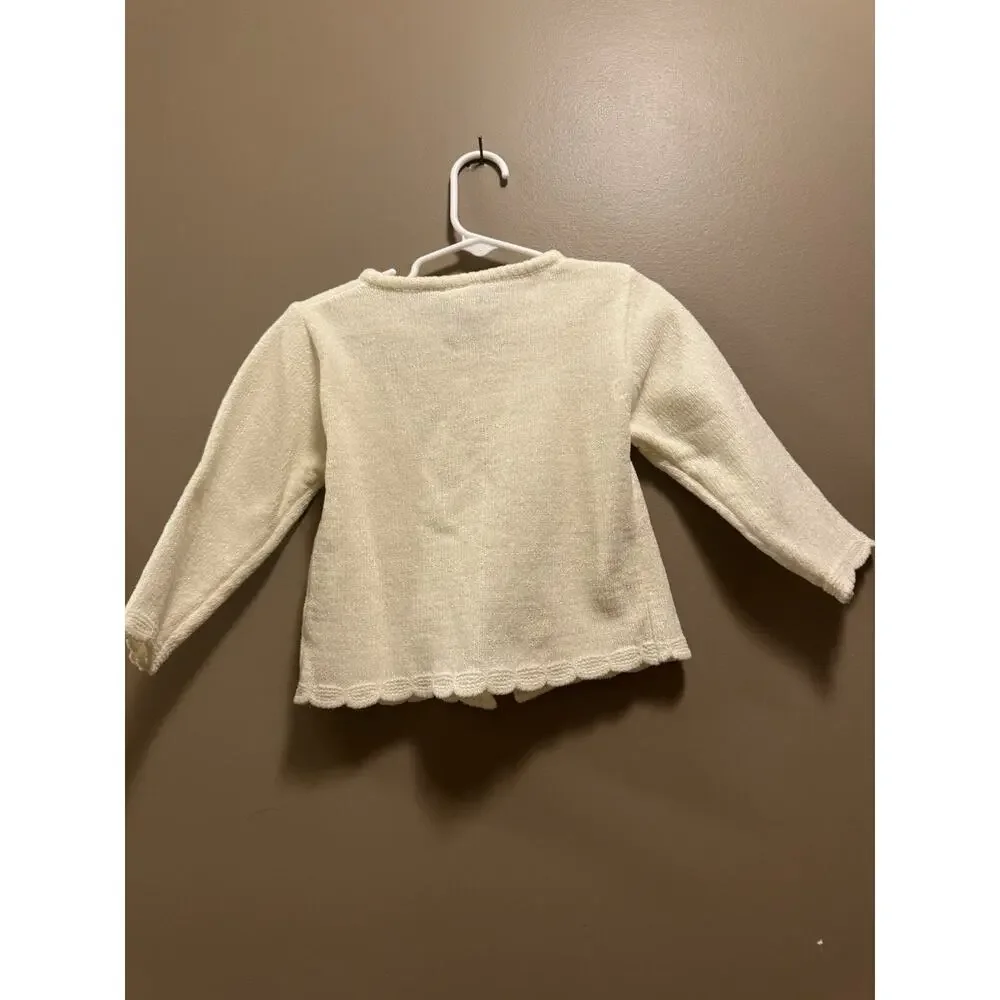 BabyGap Girl's Cardigan Sweater Cream Ivory Chenille 18-24 Months Holiday